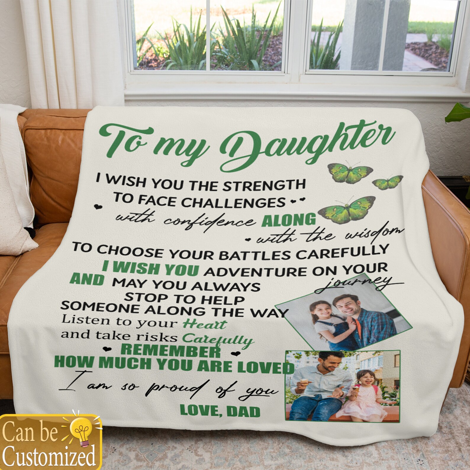 To My Daughter Blanket Customized Message Blanket For Etsy