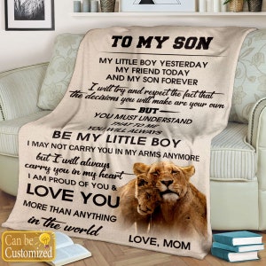 Cobertor personalizado para filho da mãe, presente personalizado para filho, cobertor para meu filho, cobertor de bebê, presente para ele, cobertor de carta