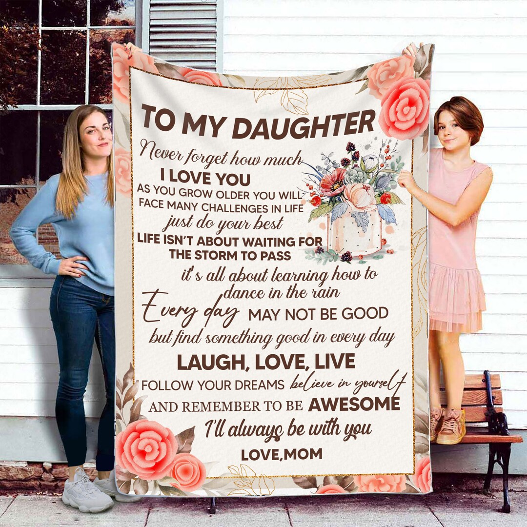 Personalized Blanket for Daughter From Mom Flower Blanket Etsy