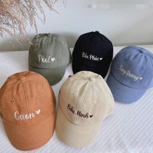 Custom Embroidered Baby Baseball Cap, Baby Name Embroidered Hat, Gift for Baby, Gift for Vacation, First Birthday Gift