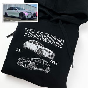 Hoodie Emboidered Car, Custom Car Embroidered Hoodie, Personalized Car Embroidery, Classic Cars Hoodie, Car Lover Gift, Gift for Husband