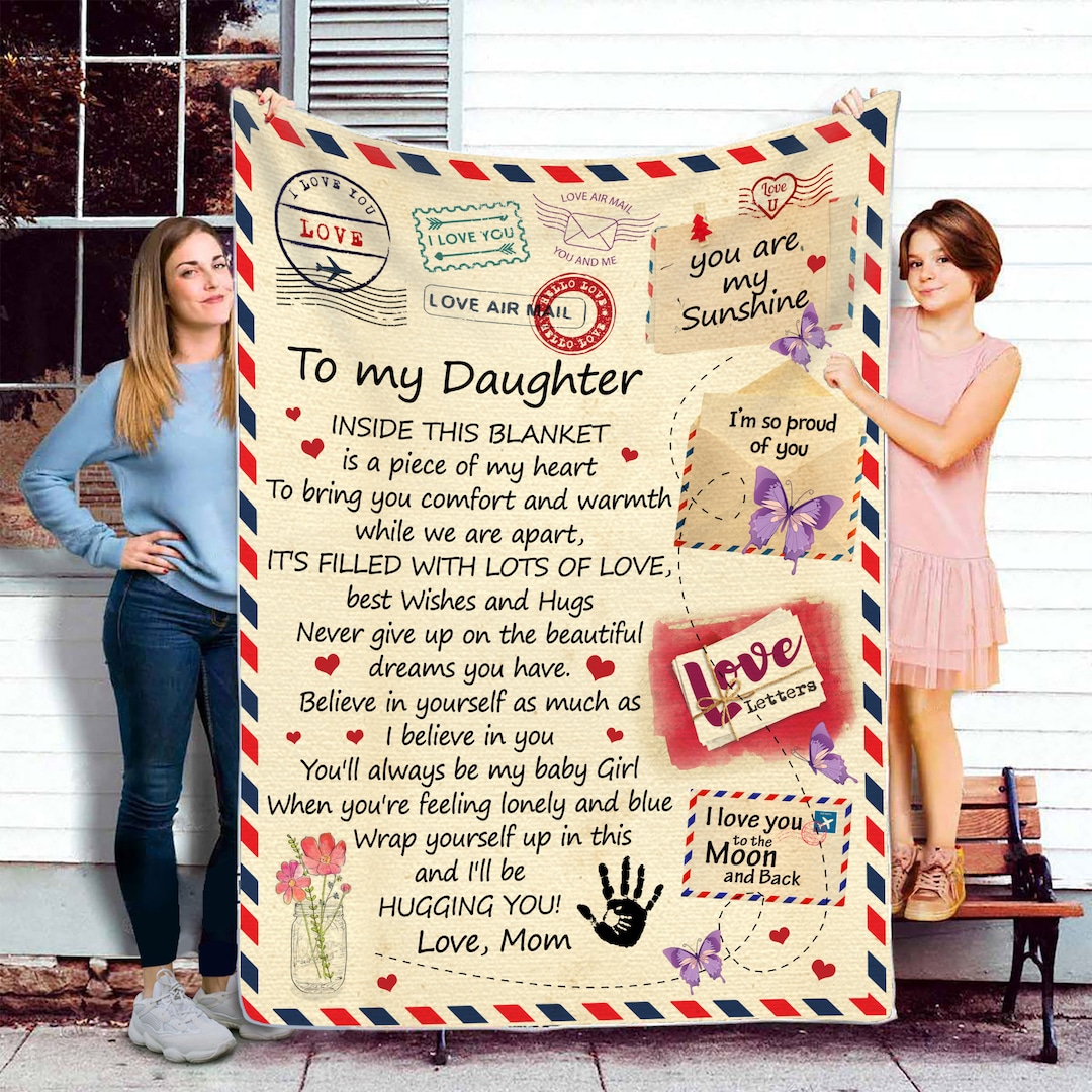 To My Daughter Throw Blanket, Letter Blanket for Daughter, Family Throw