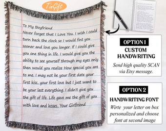 Customize Letter Blanket For Boyfriend | Gifts To Boyfriend | Custom Blanket With Text | Love Letter Blanket  Writing A Letter For Boyfriend