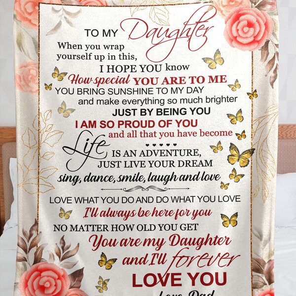 Daughter Birthday Gift, Daughter Gifts Blanket, Birthday Gifts For