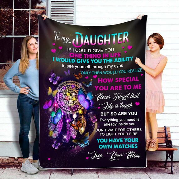 To My Daughter Blanket From Mom Personalized Throw Blanket Custom Gift Christmas Blanket From Dad Mom Birthday Throw Blanket. Etsy Canada