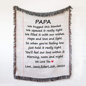 Regalos para papá de niños, manta personalizada para el abuelo, abrazamos esta manta, regalos de Navidad para papá, regalo para abuelo, manta para papá.