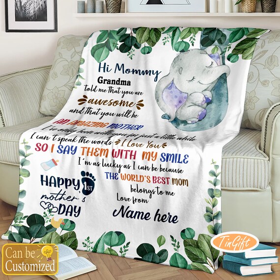 To My Mom Blanket First Mother s Day Blanket Gifts for 1 St Mother s Day Cute Blanket for Mom Personalized Name Blanket Gift for Mom Etsy