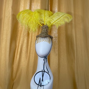 Showgirl Burlesque Costume Vegas Feather Headpiece