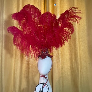 Showgirl Burlesque Costume Vegas Feather Headpiece