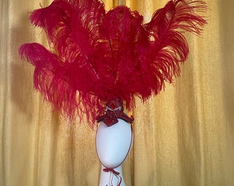 Showgirl Burlesque Costume Vegas Feather Headpiece