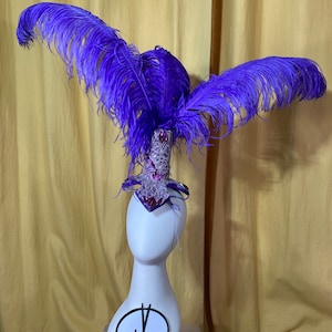 Feather Burlesque Vintage Headpiece Bridal Showgirl Headpiece