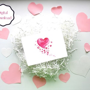 Valentines Day Printable Greeting Card, Instant Download, 7x5 Card Happy Holiday, Valentines Day Card, Card to Download, Valentine Card