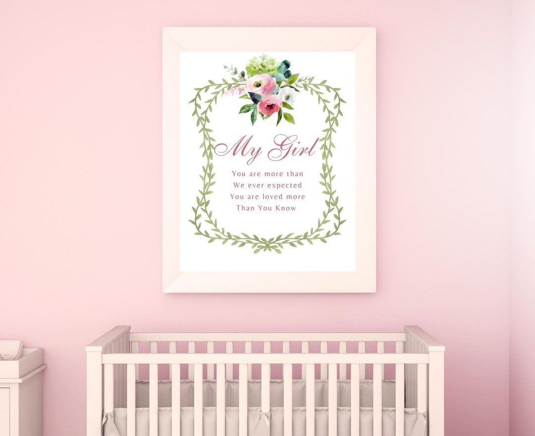 Girls Nursery Wall Art | Baby Girl Nursery Print | Nursery Wall Art ...