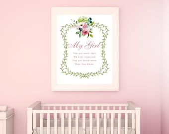 Väggkonst för barnrum för flickor | Tryck av babyflicka för barnrum | Väggkonst för barnrum | Babyflicka för barnrum | Boho utskrivbar väggkonst | Utskrivbar barnrum