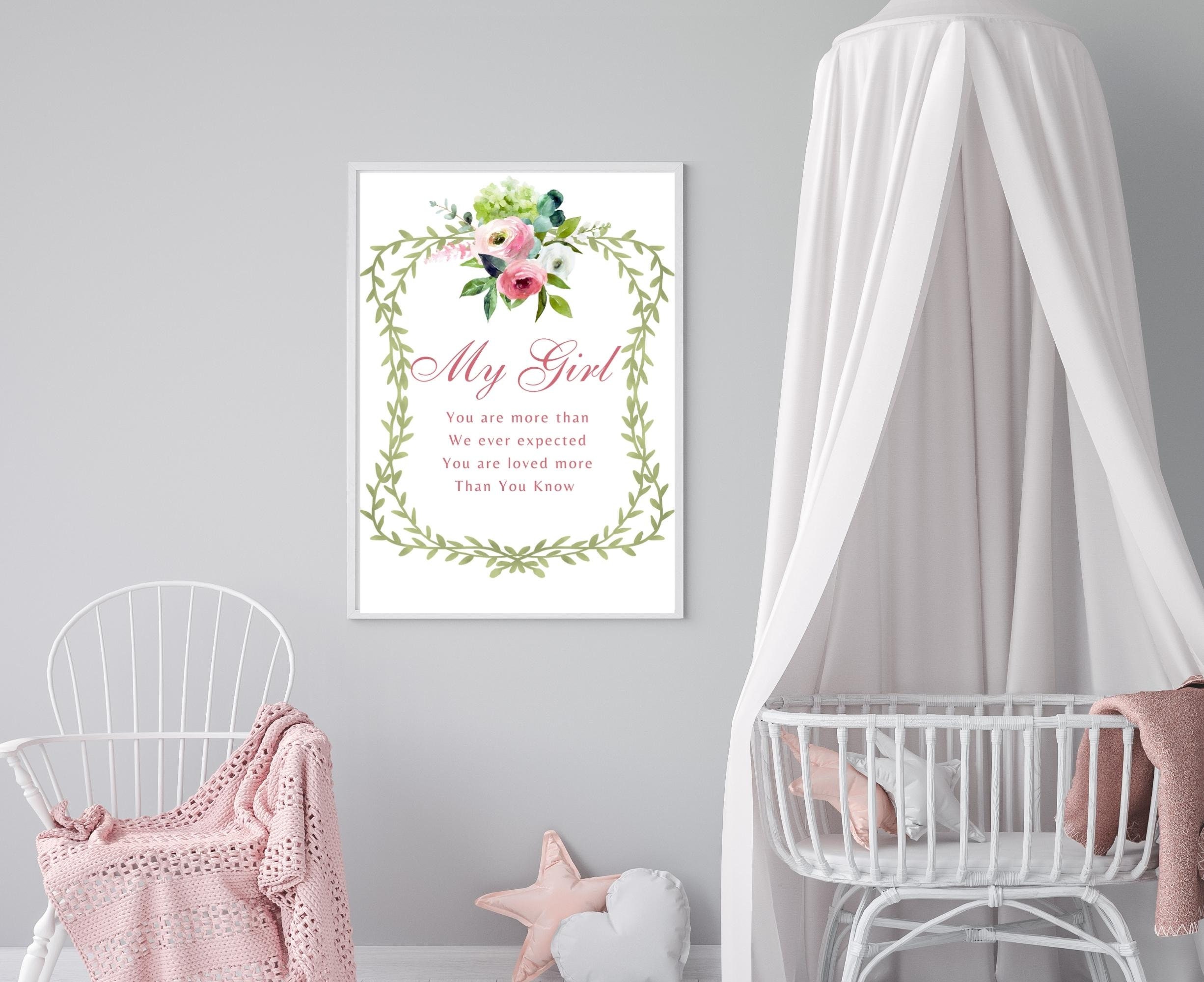 Girls Nursery Wall Art | Baby Girl Nursery Print | Nursery Wall Art ...