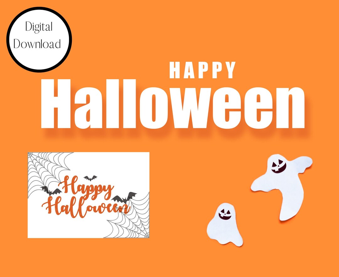 Happy Halloween Printable Greeting Card, Instant Download, Halloween ...