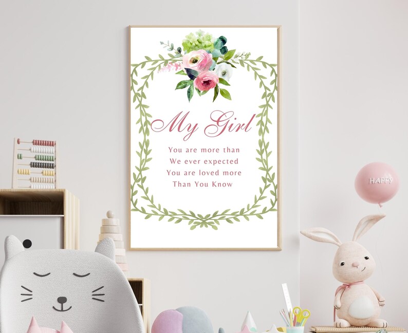 Girls Nursery Wall Art | Baby Girl Nursery Print | Nursery Wall Art ...