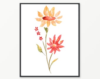 Watercolor Wildflower Print |Printable Wall Art| Wall Decor |  Digital Download | Wall Art | Instant Download | Watercolor Floral Wall Art