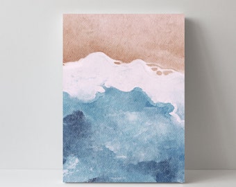 Beach | Seascape Watercolor  | Beach Print | Printable Beach Ocean Art | Coastal Home Decor | Instant Download | Watercolor Beach Art |