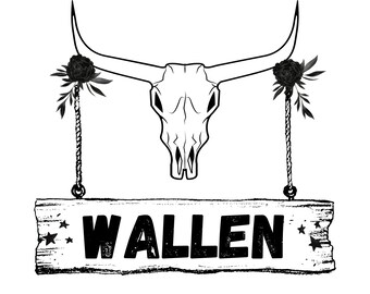 Wallen roses longhorn shirt tumbler sublimation black whitePNG
