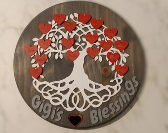 Family Tree  Sign grandparents parents family 12 inch