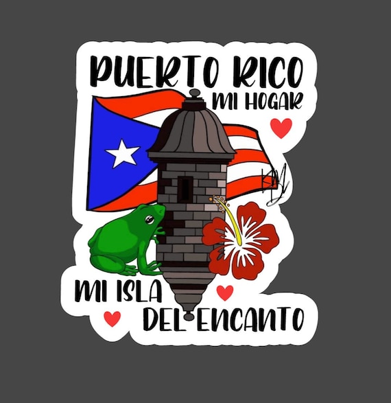 Bandera de Puerto Rico con Garita Amapola y Coqui Mi - Etsy España