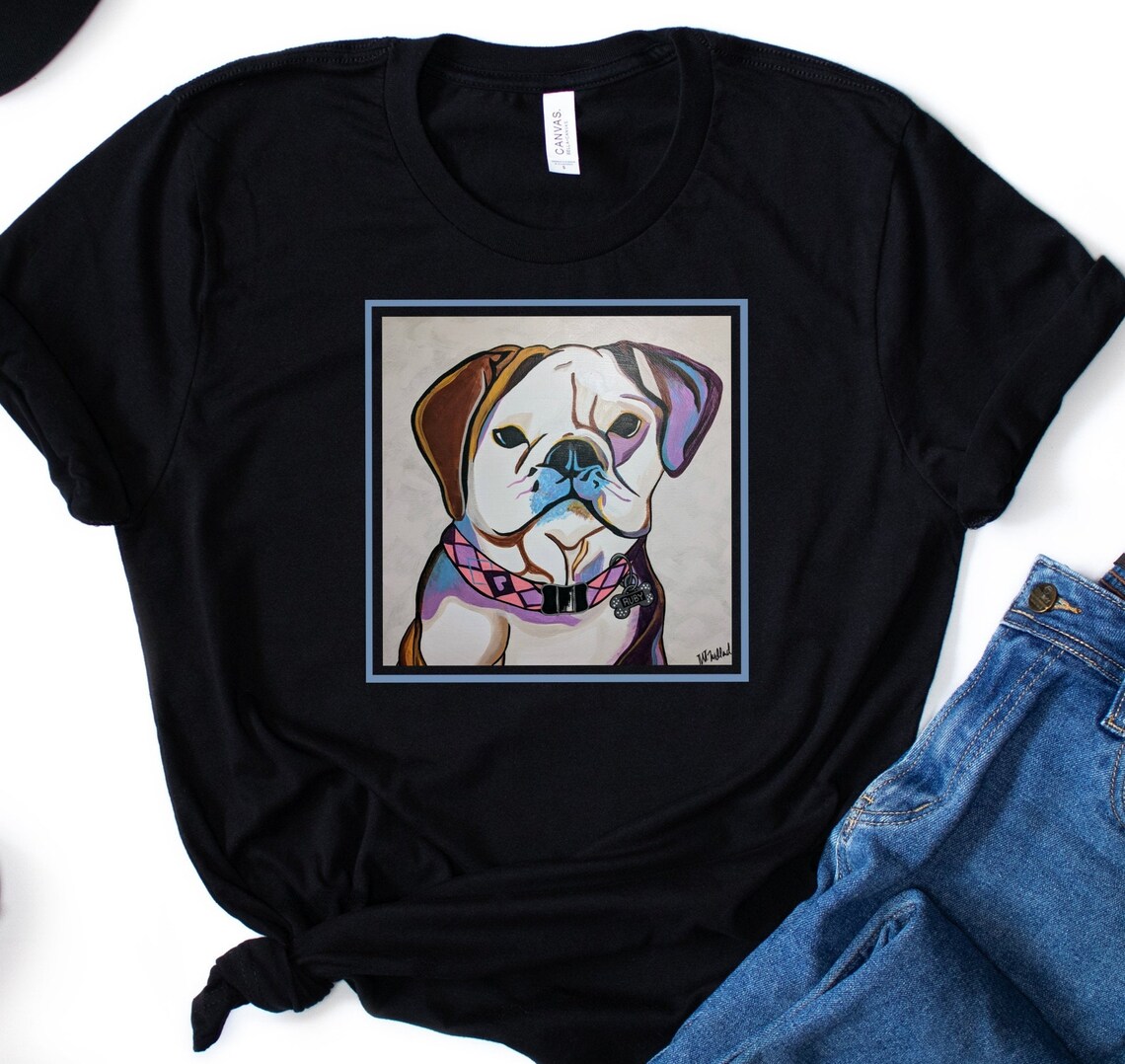 Bulldog Shirt Original Artwork English Bulldog Bulldog Etsy