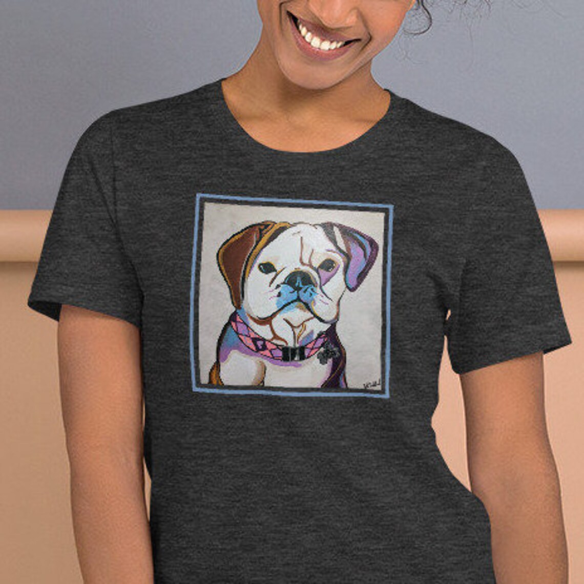 Bulldog Shirt Original Artwork English Bulldog Bulldog Etsy