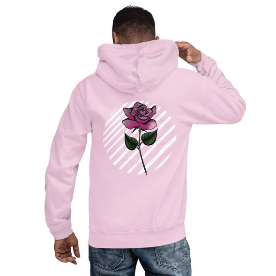 Buy Men's Rose Hoodie, Guy's Graphic Print, Pink Hoodie Fleece