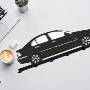 metal coat rack with bmw e46, black 50 cm/19,7 &quot; rack. Ideal for garage or as a gift for bmw owner or, drift fan
