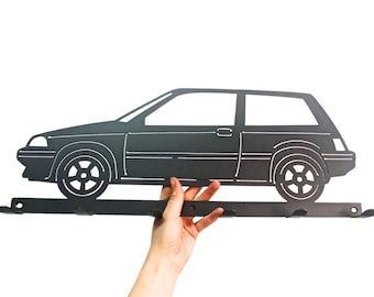 Hak ścienny Civic III – stalowy element dekoracyjny do garażu, prezent w stylu retro