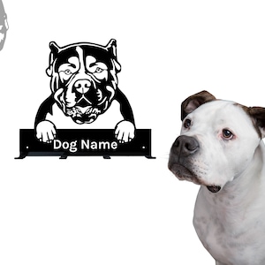 personalized AMERICAN BULLDOG dog rack, metal custom leash rack, dog name decoration, gift for doglover
