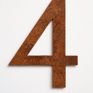 Custom house number- Rustic Corten House Number – Weathered Steel Address Sign – 3 Sizes – Outdoor Modern Home Decor