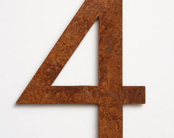 Numero civico rustico in acciaio Corten – Targa moderna per indirizzo esterno, targa personalizzata in acciaio Corten
