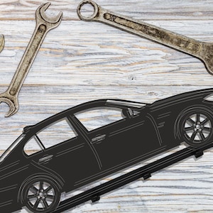 metal coat rack with bmw e60, black 50 cm/19,7 &quot; rack. Ideal for garage or as a gift for bmw owner or, drift fan
