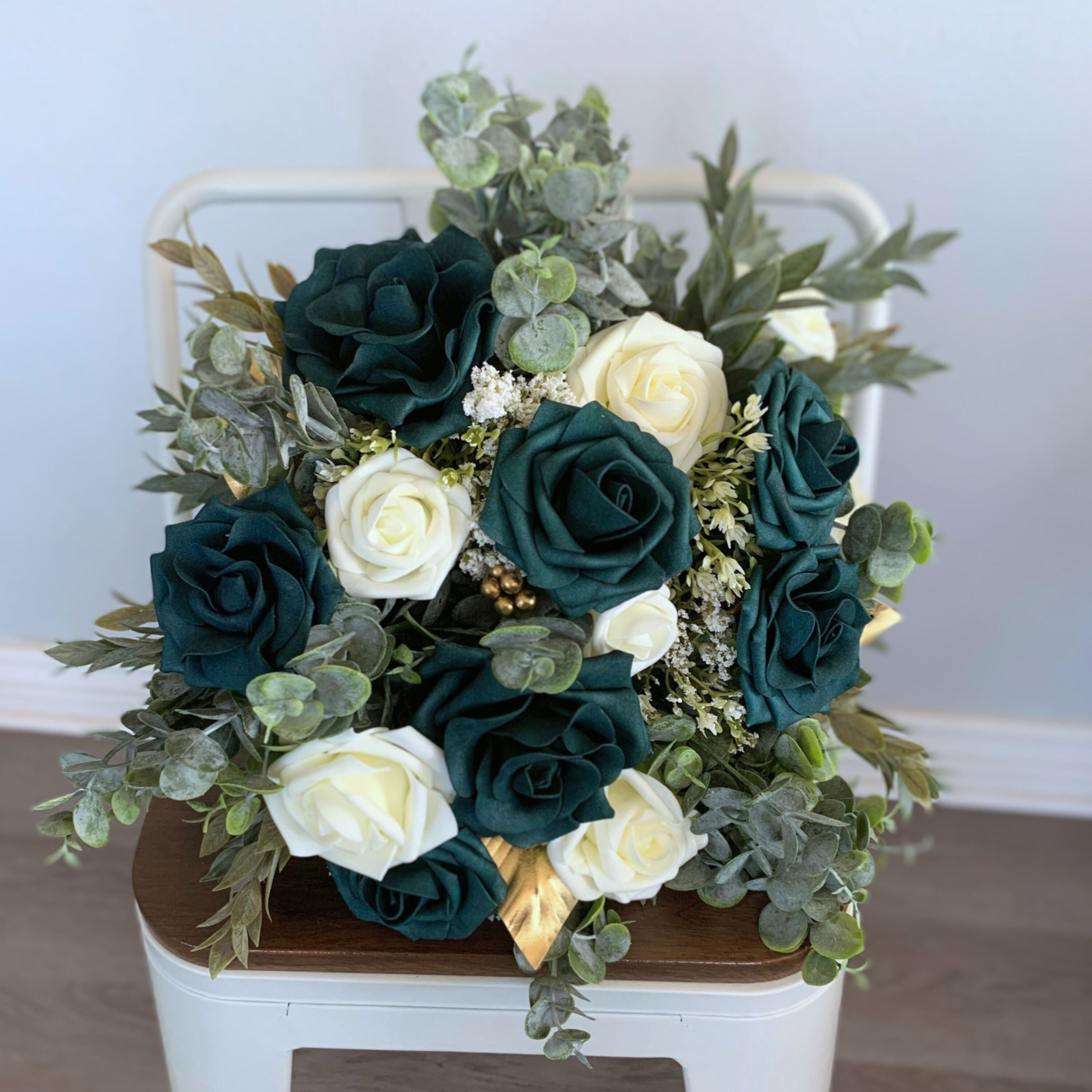 Small Wedding Bouquet, Soft Green Bouquet, Preserved Eucalyptus, Dusty –  Love Crafted Decor