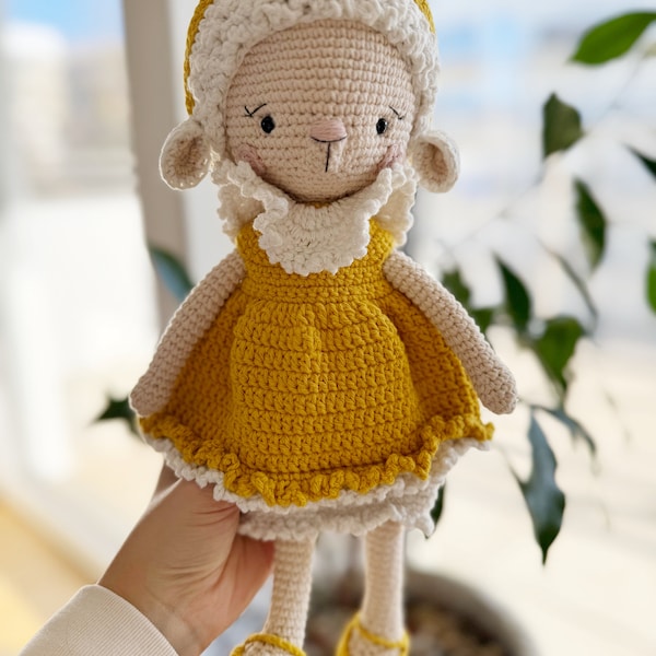 Schaf Kuscheltier Amigurumi Crochet aus Baumwolle