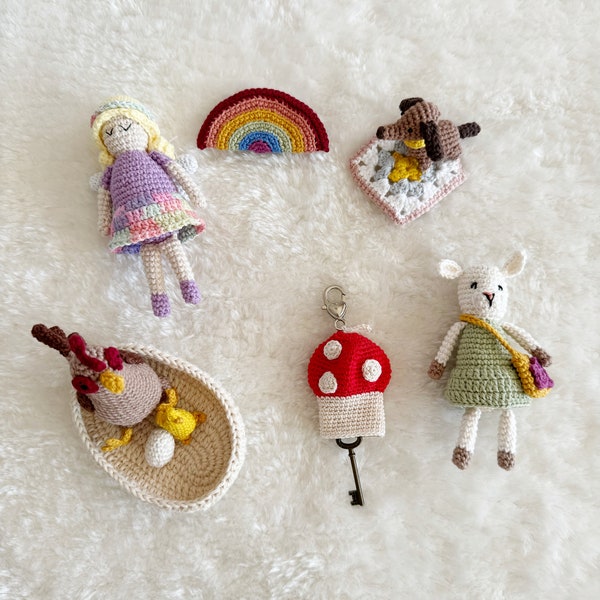 Mini gehäkelte Puppen - Crochet - Mini Amigurumis - Geburtstagsüberraschung - Geburtstagsgeschenk - Birthday gift