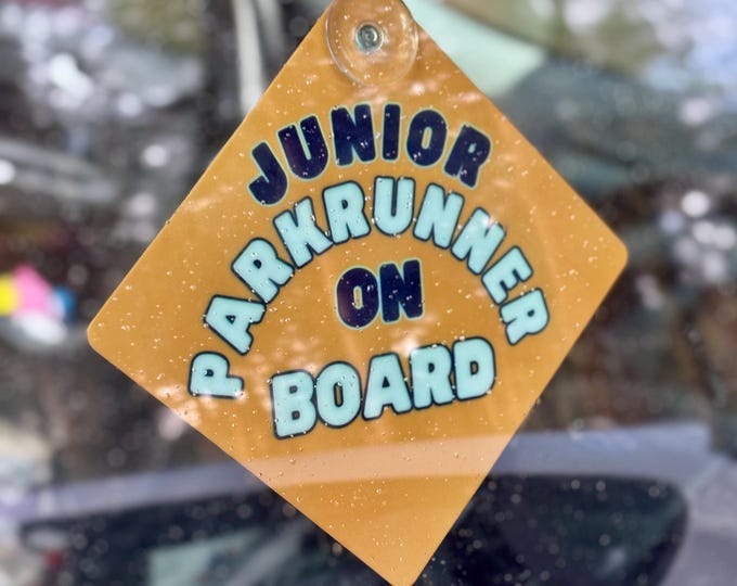 Junior Parkrunner on Board Car Window Hanger