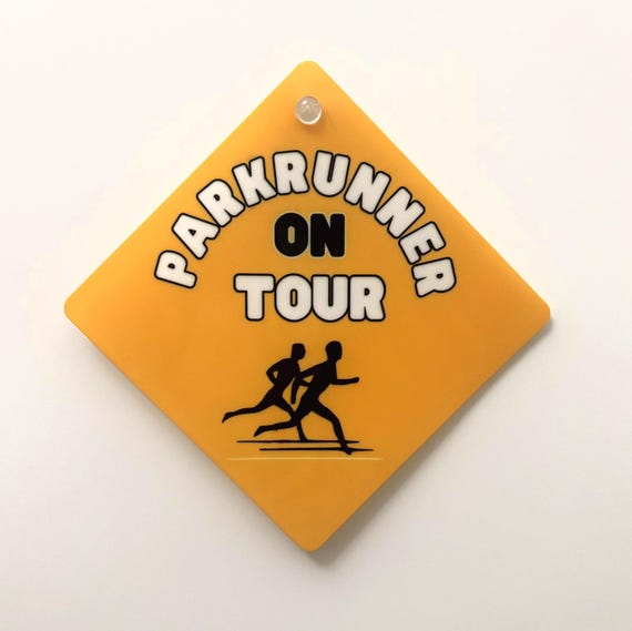 Parkrun Tourist Car Sign | Parkrunner On Tour Window Hanger | Runner Gift UK