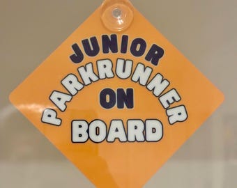 Junior Parkrunner on Board Car Window Hanger