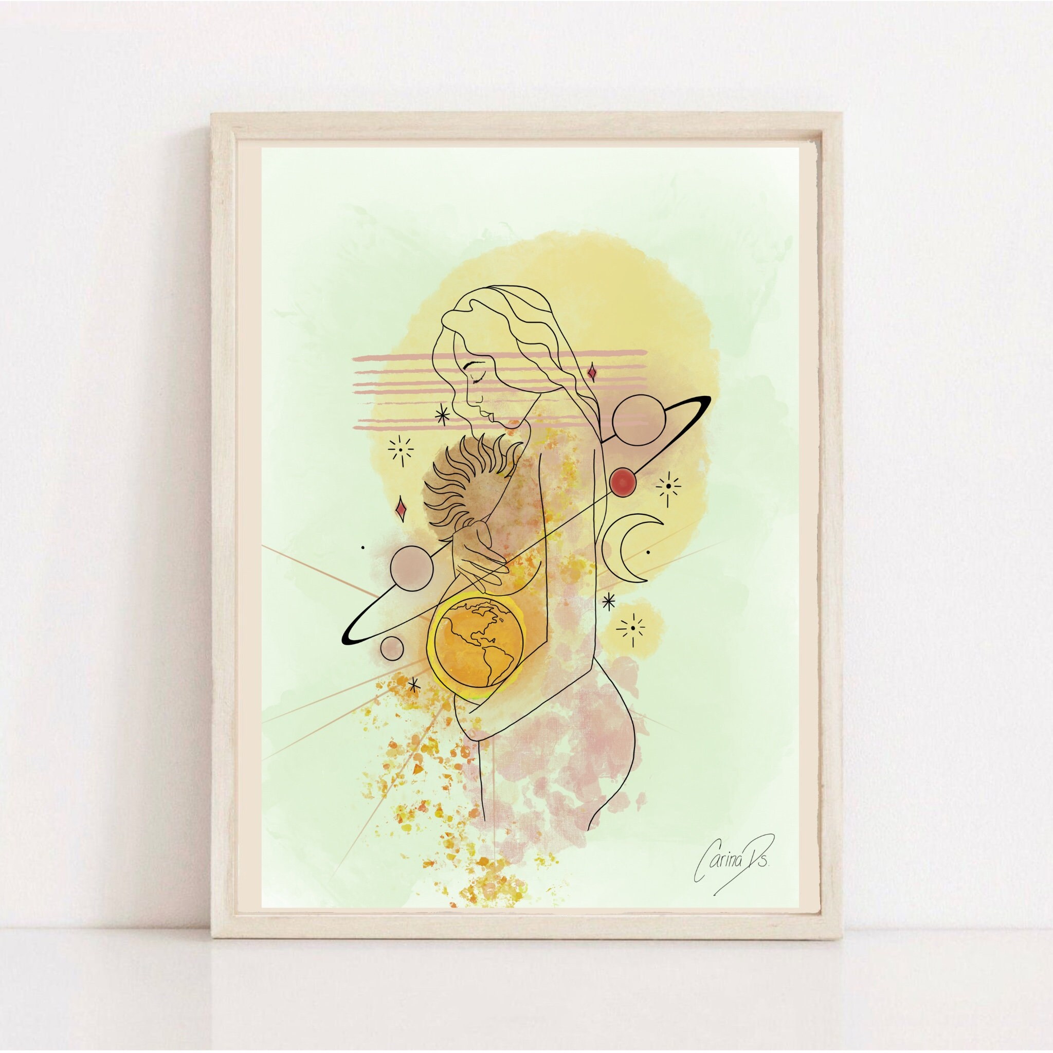 Infertility art print printable wall art line art Etsy