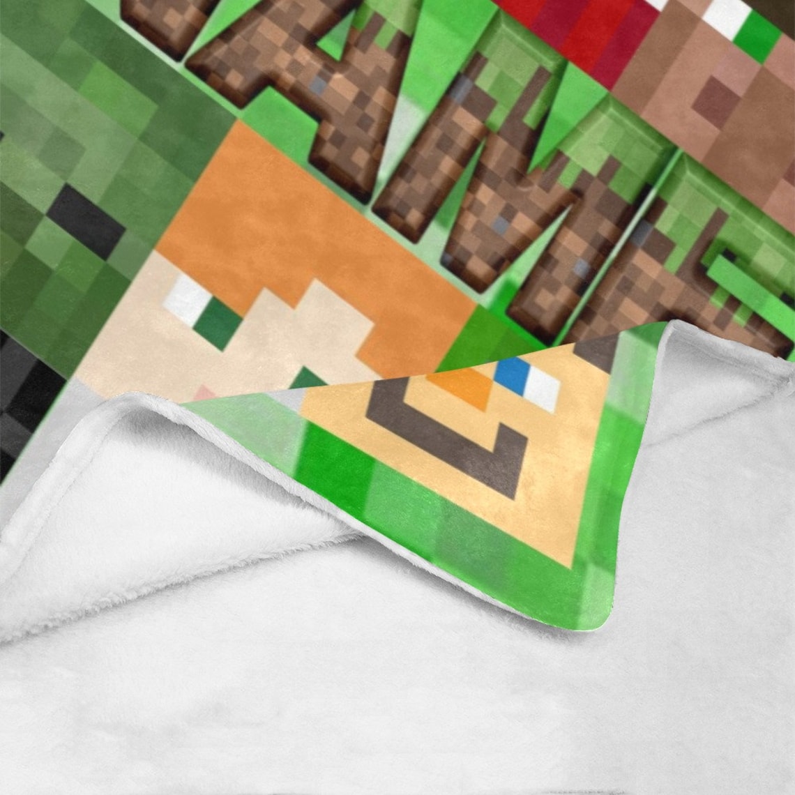 Fleece Blanket Custom Minecraft inspired blanket with name Etsy