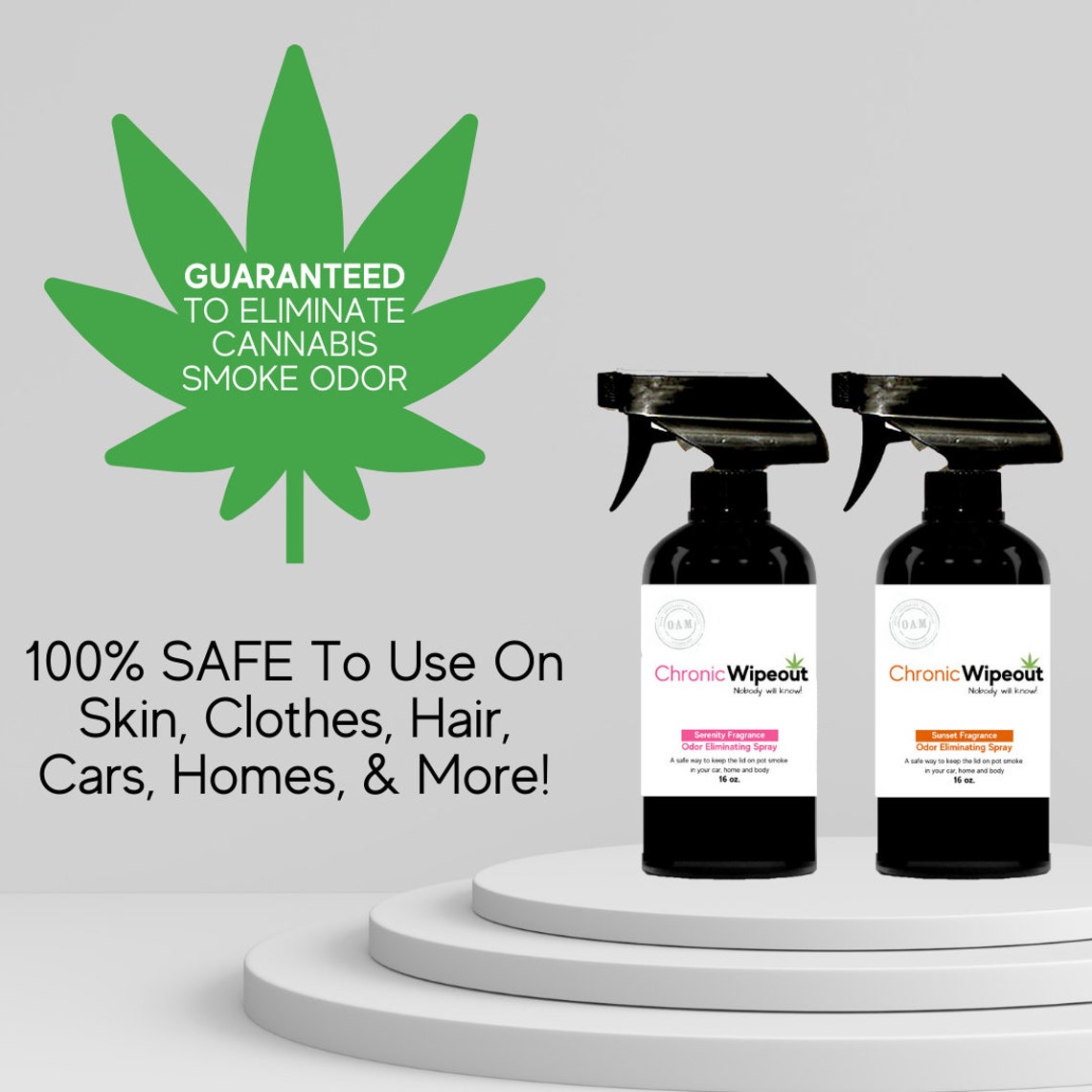 Cannabis Odor Eliminator 16 Oz Spray Set of Two Fragrances of Choice