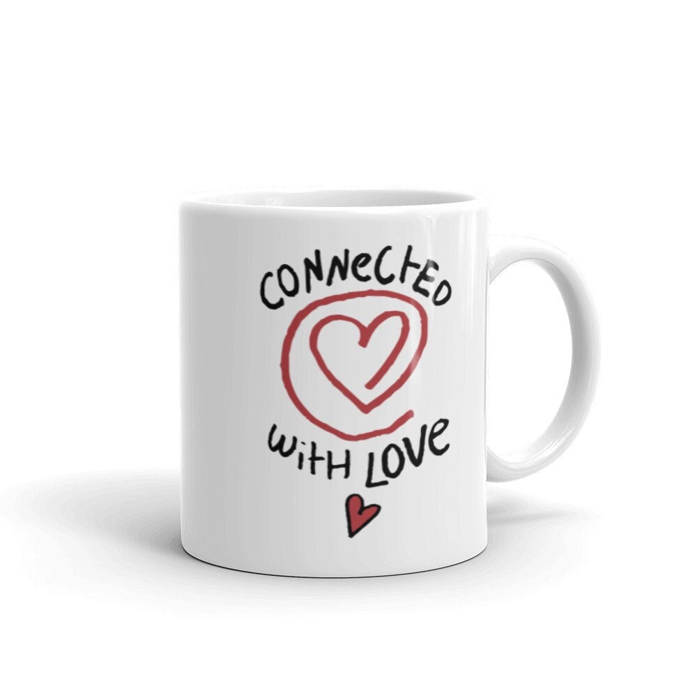 Mug Blanc Connecté avec Amour Message d'amour