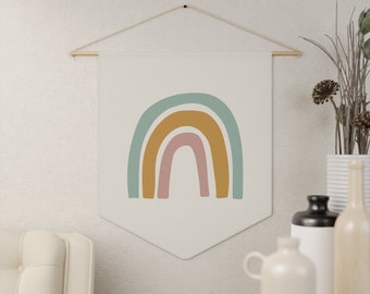 Rainbow Pennant Wall Decor: Gender Neutral Nursery Art