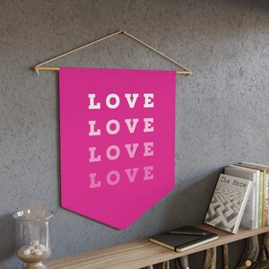 Hot Pink Love Girly Pennant