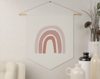 Dusty Rose Rainbow Wall Hanging: Baby Girl Nursery Decor