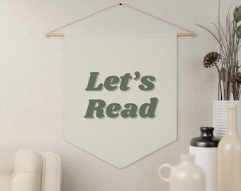 Lets Read Cozy Fabric Nursery or Classroom Pennant Banner