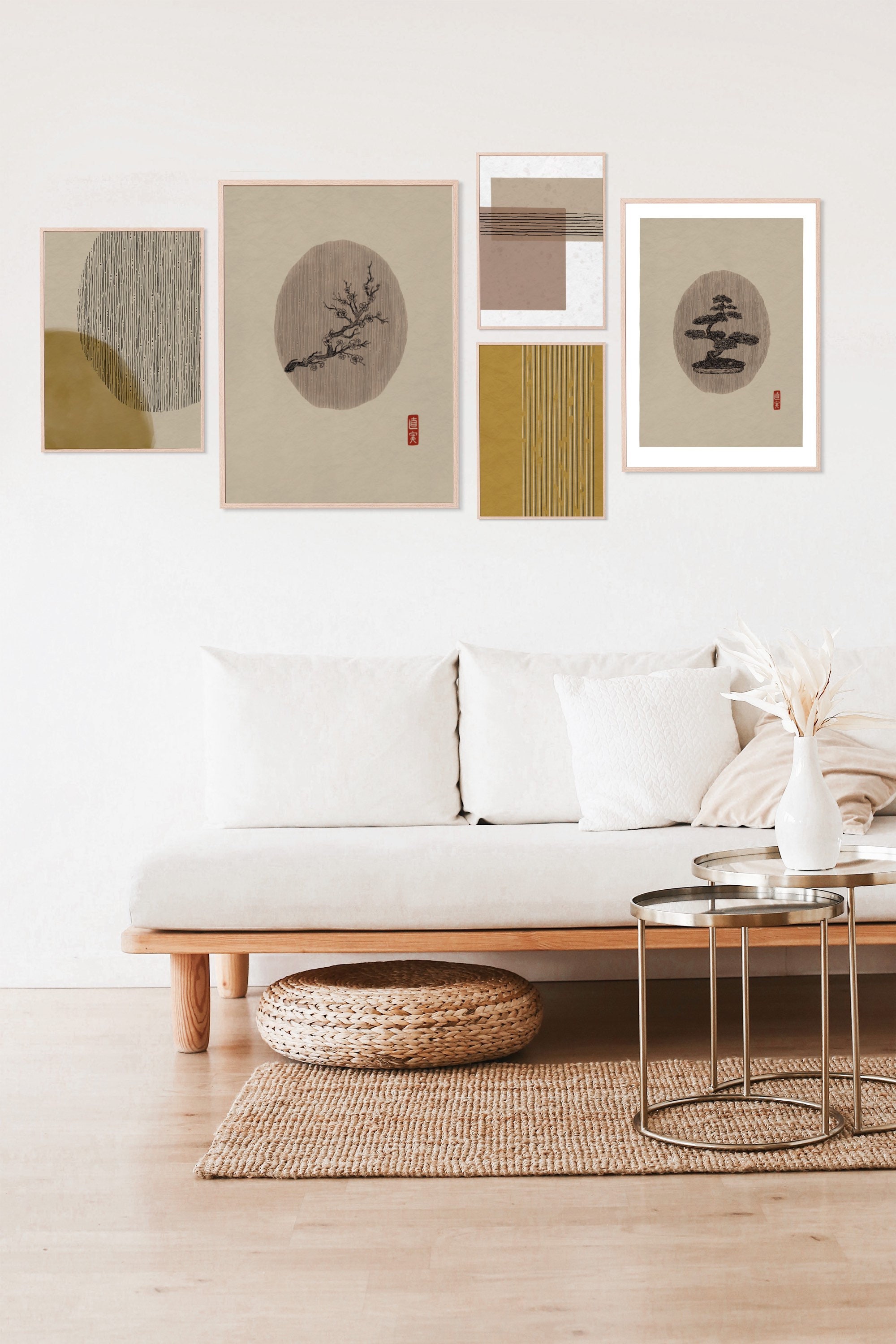 Japandi Gallery Wall Set Minimalistic Japanese Scandinavian - Etsy